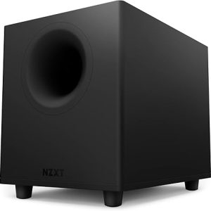 NZXT Relay PC Gaming Subwoofer - AP-SUB80-US - Deep, Powerful Bass - Compact Design - 140 Watts - Down-Firing 6.5" Driver - Crossover & Phase Control - Black