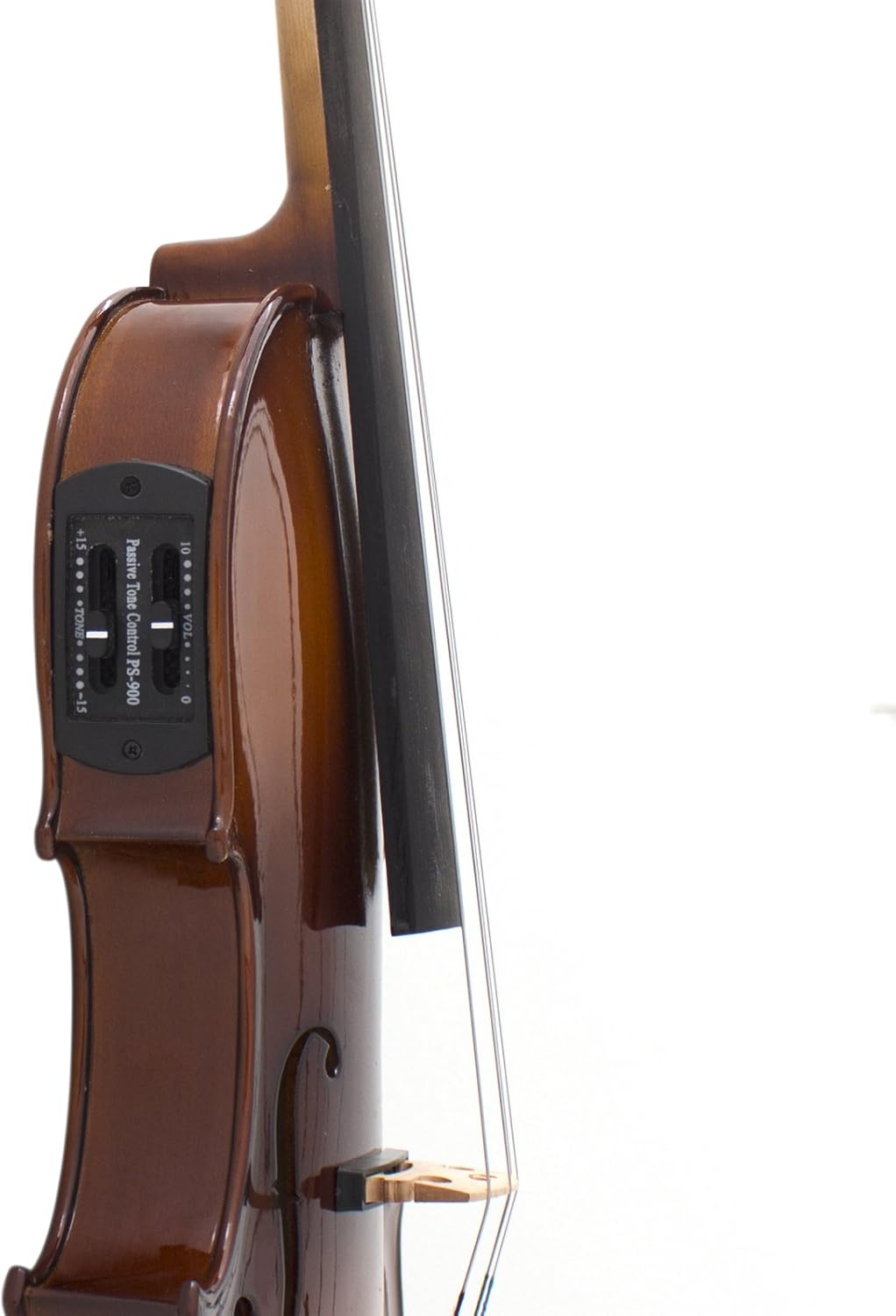 Cecilio 4/4 CVNAE-330 Ebony Fitted Acoustic/Electric Violin in Antique Varnish (Full Size) - Image 5