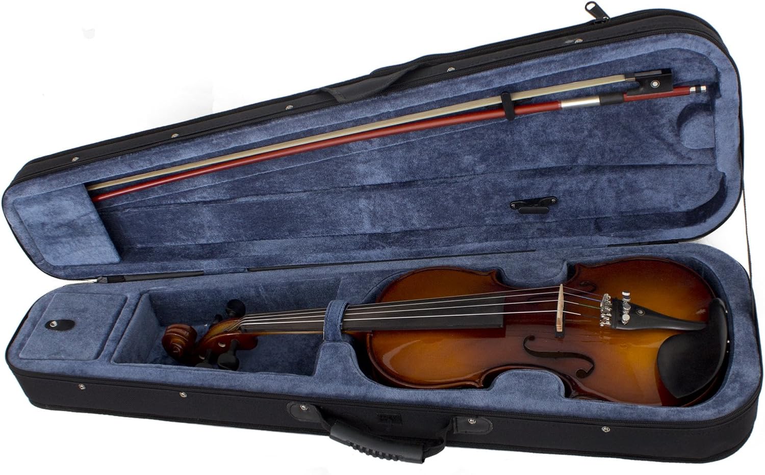 Cecilio 4/4 CVNAE-330 Ebony Fitted Acoustic/Electric Violin in Antique Varnish (Full Size) - Image 6